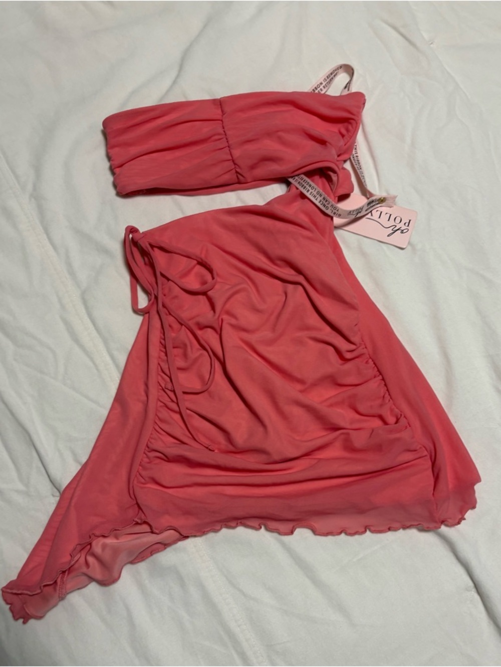 Oh Polly Coral Pink Mini Dress - Picture 2 of 4